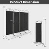 Costway 4 Panels Folding Room Divider 6 Ft Tall Fabric Privacy Screen Black/Brown/Grey/White - image 3 of 4