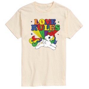 Men's My Little Pony Love Rules Short Sleeve Graphic T-Shirt - Cream - Large - 1 of 4