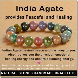 Handmade Gemstone Stretch Elastic Bracelet Crystal Nature's Beauty and Spiritual Essence Unisex - 1 of 4