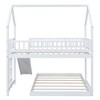 NicBex Twin over Full Bunk Bed Classic House Shape Pinewood Frame Bed Frame with Slide, Ladder and Guardrails, No Box Spring Required - 3 of 4
