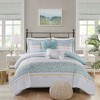Sapphtopaz 5 Pcs Printed Seersucker Comforter Set, Farmhouse Style Bedding Set Quilt Set with Throw Pillows Lace Embellishment, Machine Washable - 4 of 4