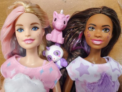 Barbie Cutie Reveal Slumber Party Gift Set With 2 Dolls & 2 Pets : Target