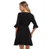Women's Ruffle Tunic Dress V-Neck Pleated Flowy Skater Dresses - 4 of 4