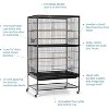 Prevue Pet Products Wrought Iron Flight Cage with Stand F040 Black Bird Cage, 31-Inch by 20-1/2-Inch by 53-Inch - 3 of 4