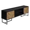72" Laminate TV Stand with Black Metal Frame, Storage Cabinets & Wire Management for Living Room - 2 of 4