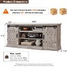 SinCiDo Farmhouse TV Stand for Up to 85" TVs, Rustic Entertainment Center w/Sliding Barn Door, Media Console w/Storage Cabinet - 3 of 4