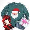 Santa Face Glitter - Womens Garment Dyed Long Sleeve - 2 of 3