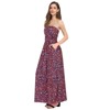 Coolmee Women's Summer Floral Dress Casual Sexy Strapless Party Wedding Guest Beach Formal Maxi Dress - 2 of 4