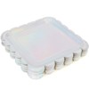 Sparkle and Bash 48 Pack Holographic Silver Foil Square Disposable Paper Plates, Scalloped Edge 9 In - 4 of 4