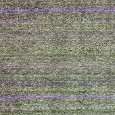 HomeRoots 8' X 10' Olive Green And Purple Striped Washable Indoor Outdoor Area Rug