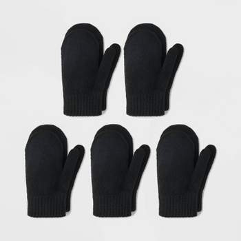 Toddler 5pk Mittens - Cat & Jack™ Black One Size Fits Most