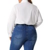 Agnes Orinda Women's Plus Size Button Down Long Sleeve Business Casual Collared One Piece Adult Bodysuits - 4 of 4