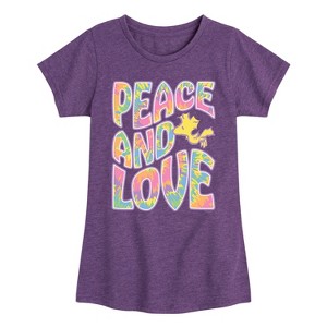 Girls' - Peanuts - Peace & Love Woodstock Fitted Short Sleeve Graphic T-Shirt - 1 of 4