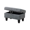AndMakers 28.5 in. W Flannel Polyester Blend Rectangle Ottoman with Storage - 3 of 4