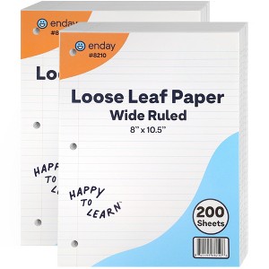 Loose Leaf Paper, Wide Ruled, – 8" x 10.5" White Filler Paper, 3-Hole Punched for 3-Ring Binders, Bulk Notebook Paper for School & Office - 1 of 4