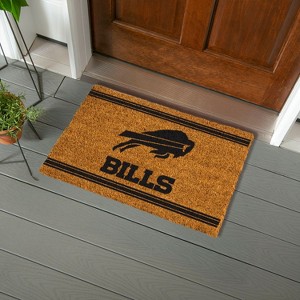 Evergreen Buffalo Bills Logo Turf Mat, Brown- 28 x 16 Inches Indoor Outdoor Doormat - 1 of 4