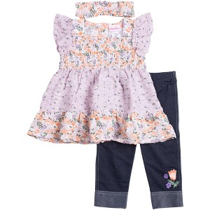 Little Lass Infant Girls 3 Piece Capri Set - 1 of 3