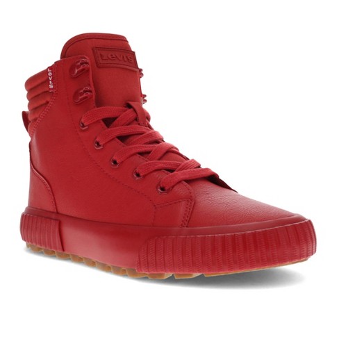 Red levi shop high top shoes