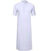 BLUEMING Men's Kaftan Robe Thobe Long Sleeve Button Down Henley Side Splits Casual Side Split Gown Shirt - 4 of 4