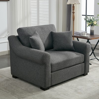 APRILSOUL Modern Chenille Oversized Armchair, Removable Covers, Luxury Fabric for Bedroom or Living Room