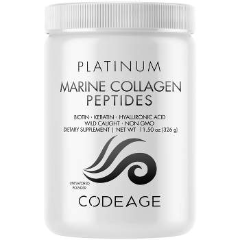 Codeage Marine Collagen Protein Powder Platinum, Fish Collagen Peptides + Vitamins, Biotin - 11.50 oz