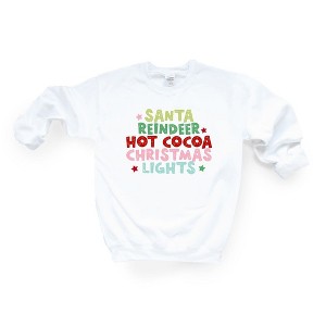 Simply Sage Market Women's Graphic Sweatshirt Santa Reindeer Hot Cocoa - 1 of 2