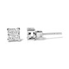 Haus of Brilliance Silver 1/4 Cttw Invisible Set Princess Diamond Composite Quad Stud Earrings - 4 of 4