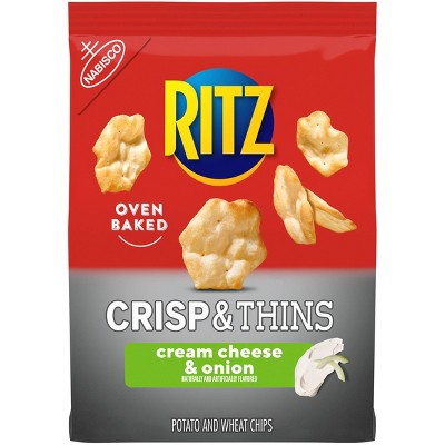 Ritz Crisp & Thins Cream Cheese & Onion Potato And Wheat Chips - 7.1oz