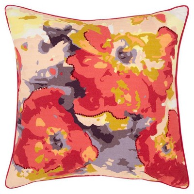 Connie Post Solid Poly Filled Square Pillow Red - Rizzy Home