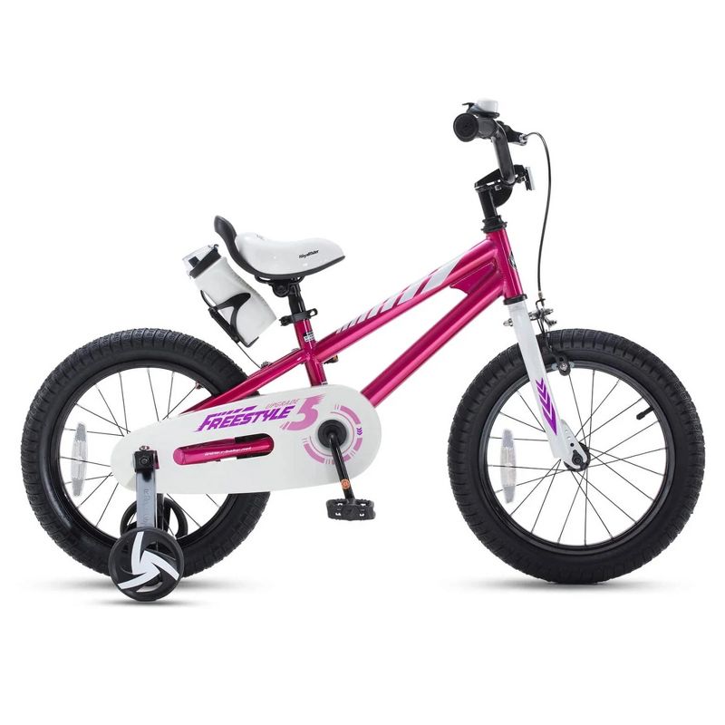 RoyalBaby Freestyle Children Kids Bicycle w/Handbrake, Coasterbrake, Training Wheels, and Water Bottle, for Boys and Girls Ages 3 to 4, 2 of 7