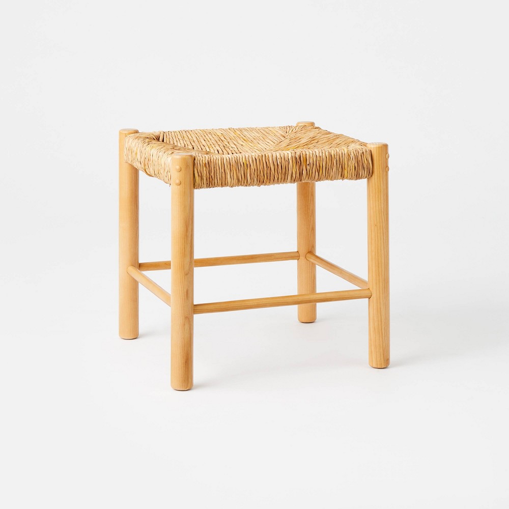 Moro Canyon Woven Ottoman with Wood Legs Natural (FA) - Threshold™ designed with Studio McGee