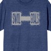 Gym Culture Swol Goals On Dumbbell Unisex Adult's Navy Heather Graphic Tee - 2 of 3
