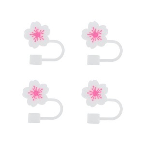 Unique Bargains Begonia Flower Straw Cover Cap 4 Pcs - 1 of 4