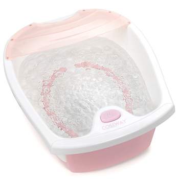 Costway Foot Spa Bath W/ Smooth Bubble Massage Nodes & Arch Toe-Touch Control Pink\Blue