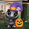 Occasions 4.5' INFLATABLE CAT WITH PUMPKIN, 3.5 ft Tall, Multicolored - 2 of 4