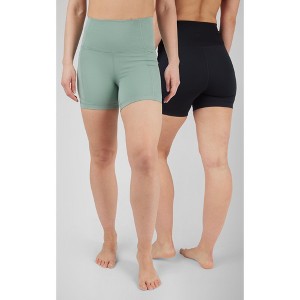 Yogalicious Womens 2 Pk Lux Forza 5" Side Pocket and Everyday Bike Short - 1 of 4