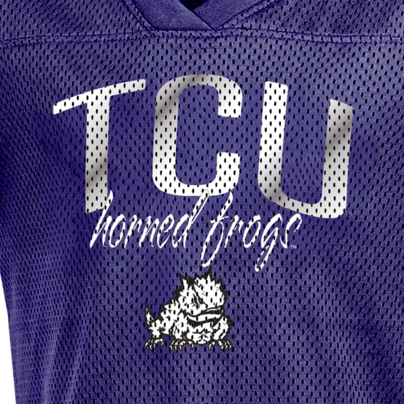 NCAA TCU Horned Frogs Girls&#39; Mesh T-Shirt Jersey, 3 of 4