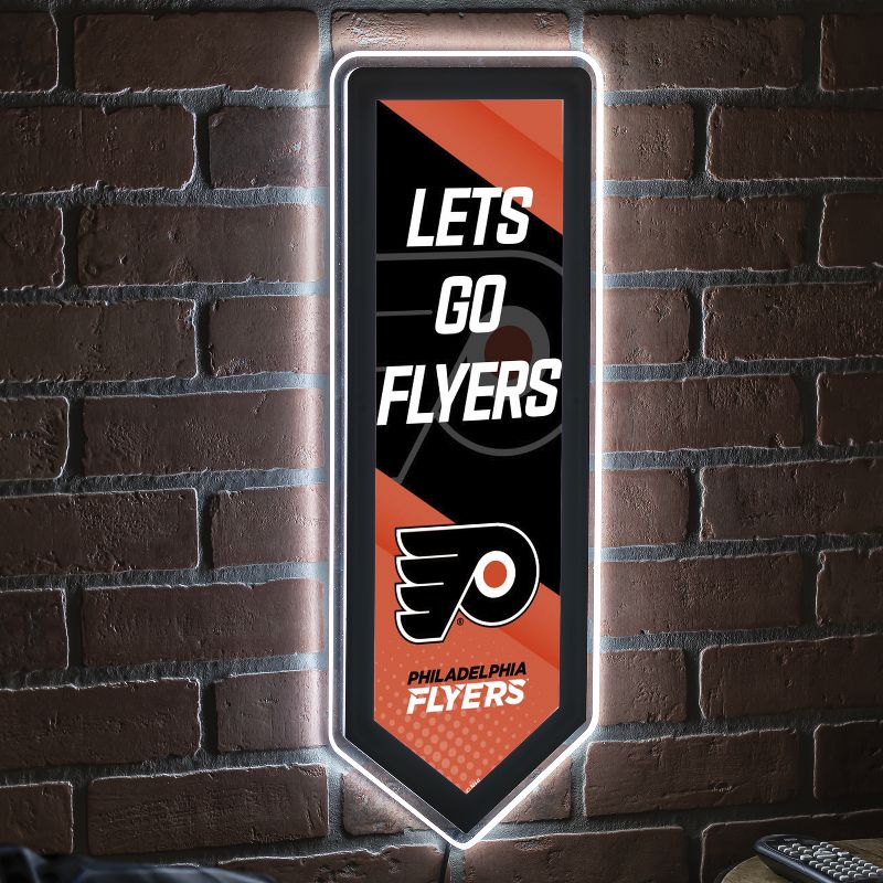 Evergreen Ultra-Thin Glazelight LED Wall Decor, Pennant, Philadelphia Flyers- 9 x 23 Inches Made In USA, 2 of 7