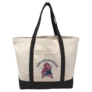 Fairleigh Dickinson University Primary Logo Canvas Tote Bag With External Pocket, Reusable Shoulder Bag for Shopping, School, Beach - 1 of 4