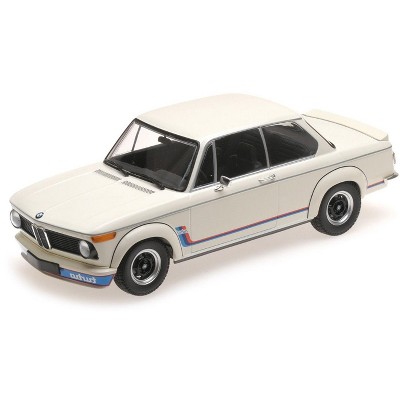 1973 BMW 2002 Turbo White with Stripes 1/18 Diecast Model Car by Minichamps