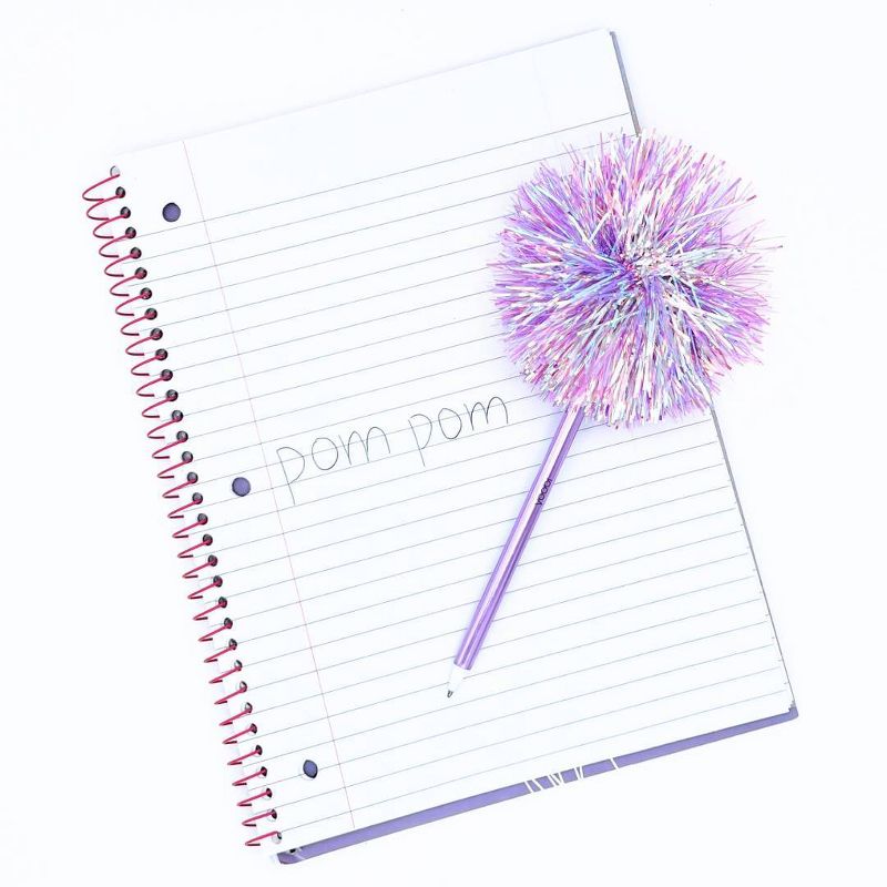 Yoobi Ballpoint Pen Pom Pom Purple Tinsel Black Ink, 3 of 9