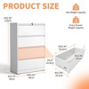 52.28"Lateral File Cabinet 4 Drawer, White Filing Cabinet with Lock, Lockable File Cabinet for Home Office, White - 4 of 4