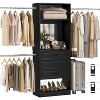 Aheaplus 8 FT Wooden Closet System with Mirror and Hanging Rods, Closet Organizer Storage with Drawer - 2 of 4