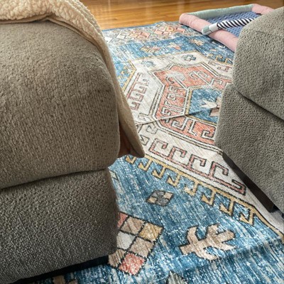 NuLOOM Mae Läufer Teppich, Maschinenwaschbar, Tribal Design – 60x30 Cm In Pfirsich, Perfekt Für Flur & Küche