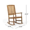 Outdoor Wooden Rocking Chair,Rustic Acacia Patio Rocker with Slatted Back for Porch,Garden,or Deck Seating–Maison Boucle - 4 of 4