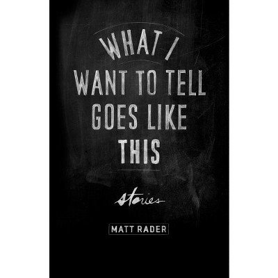 What I Want to Tell Goes Like This - by  Matt Rader (Paperback)