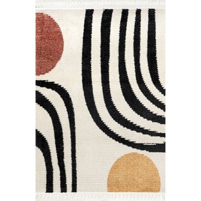 Nuloom Stefanie Abstract 4x6 Indoor Area Rug for Living Room Bedroom Dining Room Kitchen, Beige/Ivory