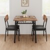 Dining Table for 2 with Storage Rack, Small Kitchen Table for 2 with Metal Frame, Square Table with Upholstered Chairs Set of 2 - 4 of 4