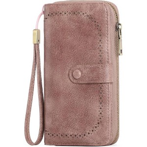 Hachikiko Womens PU Leather Credit Card Holder Wallet - RFID Blocking 45 Slots Large Capacity Bifold Zipper Card Case Organizer - 1 of 4