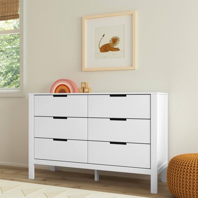White Double Nursery 6-Drawer GREENGUARD Certified Dresser